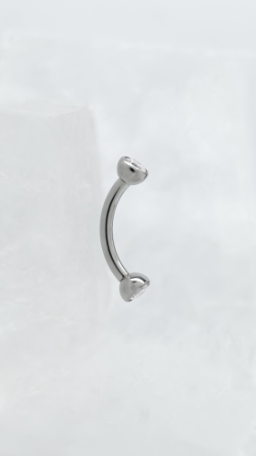 Tytanowy banan z kryształkami, gwint wewnętrzny